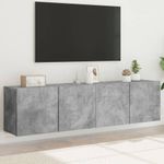 Casa si Gradina - Mobilier - Comode si corpuri - Comode - Comoda TV de perete, 2 buc. gri beton, 80x30x41 cm - Infinity.ro
