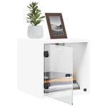 Casa si Gradina - Mobilier - Comode si corpuri - Noptiere - Noptiera cu usa de sticla, alb, 35x37x35 cm - Infinity.ro