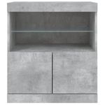 Casa si Gradina - Mobilier - Comode si corpuri - Comode - Servanta cu lumini LED, gri beton, 60x37x67 cm - Infinity.ro