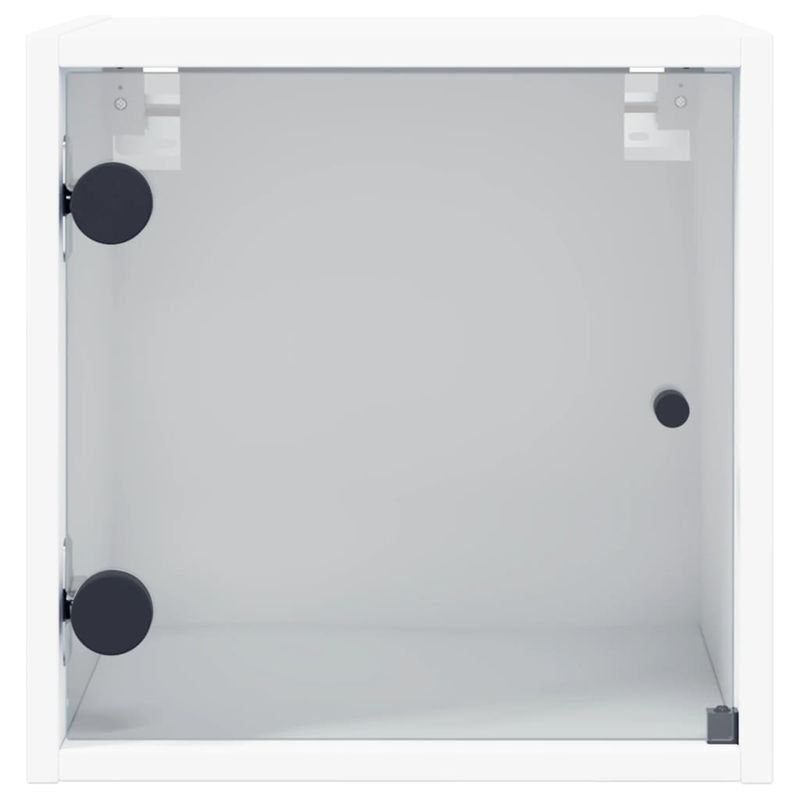 Casa si Gradina - Mobilier - Comode si corpuri - Noptiere - Noptiera cu usa de sticla, alb, 35x37x35 cm - Infinity.ro