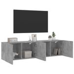 Casa si Gradina - Mobilier - Comode si corpuri - Comode - Comoda TV de perete, 2 buc. gri beton, 80x30x41 cm - Infinity.ro