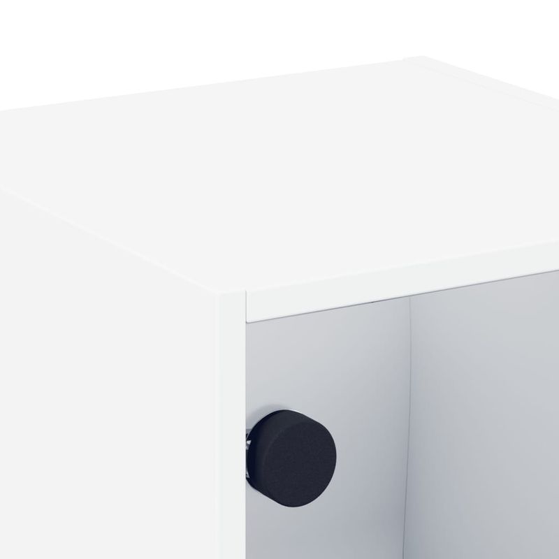 Casa si Gradina - Mobilier - Comode si corpuri - Noptiere - Noptiera cu usa de sticla, alb, 35x37x35 cm - Infinity.ro