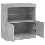 Casa si Gradina - Mobilier - Comode si corpuri - Comode - Servanta cu lumini LED, gri beton, 60x37x67 cm - Infinity.ro