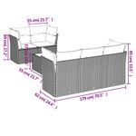 Casa si Gradina - Gradina si terasa - Mobilier exterior - Seturi mobila gradina - Set mobilier gradina cu perne, 6 piese, gri, poliratan - Infinity.ro