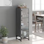 Casa si Gradina - Mobilier - Comode si corpuri - Comode - Dulap cu usi din sticla, sonoma gri, 35x37x120 cm - Infinity.ro