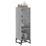 Casa si Gradina - Mobilier - Comode si corpuri - Comode - Dulap cu usi din sticla, sonoma gri, 35x37x120 cm - Infinity.ro