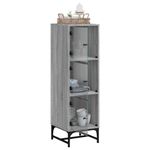 Casa si Gradina - Mobilier - Comode si corpuri - Comode - Dulap cu usi din sticla, sonoma gri, 35x37x120 cm - Infinity.ro