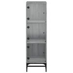 Casa si Gradina - Mobilier - Comode si corpuri - Comode - Dulap cu usi din sticla, sonoma gri, 35x37x120 cm - Infinity.ro