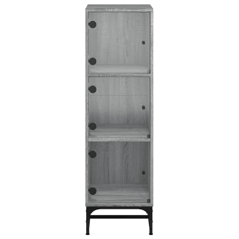 Casa si Gradina - Mobilier - Comode si corpuri - Comode - Dulap cu usi din sticla, sonoma gri, 35x37x120 cm - Infinity.ro