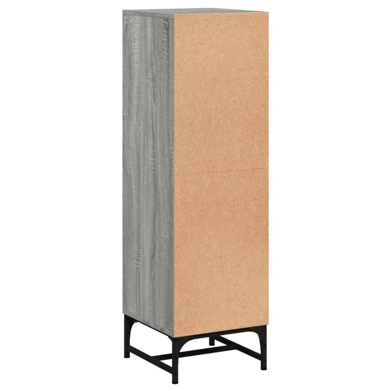 Casa si Gradina - Mobilier - Comode si corpuri - Comode - Dulap cu usi din sticla, sonoma gri, 35x37x120 cm - Infinity.ro