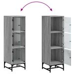 Casa si Gradina - Mobilier - Comode si corpuri - Comode - Dulap cu usi din sticla, sonoma gri, 35x37x120 cm - Infinity.ro