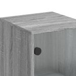 Casa si Gradina - Mobilier - Comode si corpuri - Comode - Dulap cu usi din sticla, sonoma gri, 35x37x120 cm - Infinity.ro