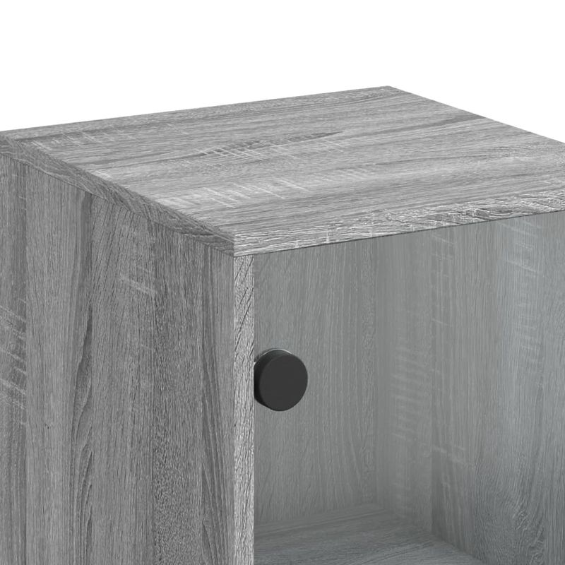 Casa si Gradina - Mobilier - Comode si corpuri - Comode - Dulap cu usi din sticla, sonoma gri, 35x37x120 cm - Infinity.ro
