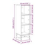 Casa si Gradina - Mobilier - Comode si corpuri - Comode - Dulap cu usi din sticla, sonoma gri, 35x37x120 cm - Infinity.ro