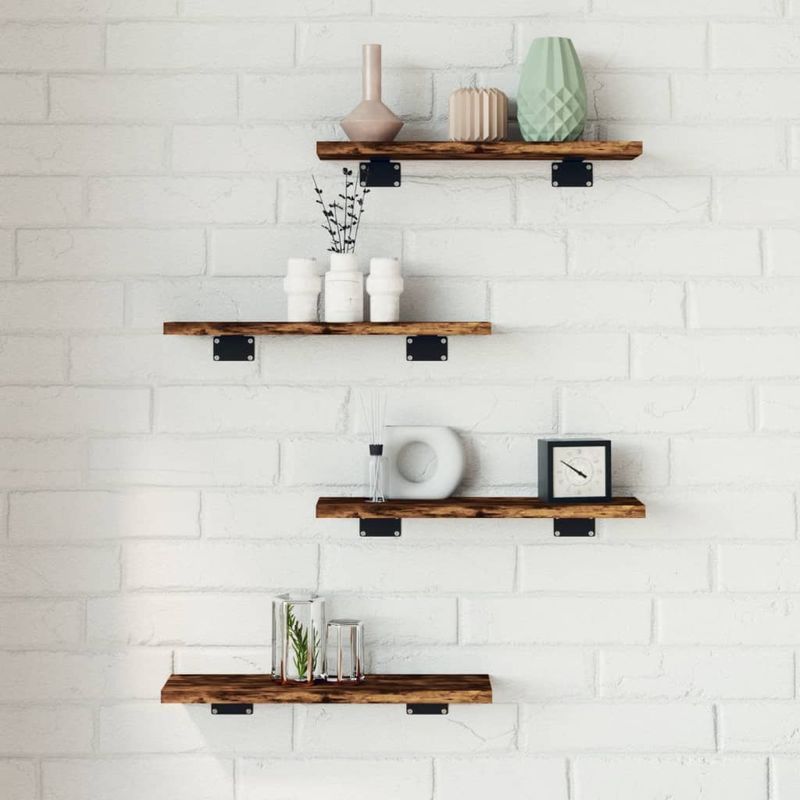 Casa si Gradina - Mobilier - Biblioteci si rafturi - Rafturi - Rafturi perete 4 buc. stejar fumuriu 40x10x1,5 cm lemn compozit - Infinity.ro