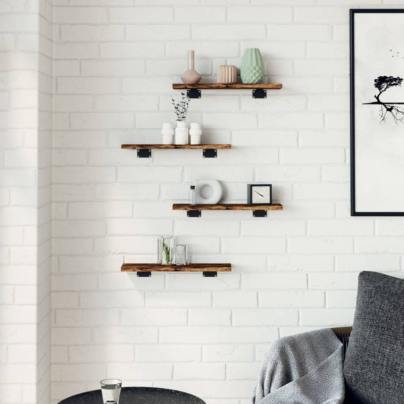 Casa si Gradina - Mobilier - Biblioteci si rafturi - Rafturi - Rafturi perete 4 buc. stejar fumuriu 40x10x1,5 cm lemn compozit - Infinity.ro