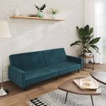 Casa si Gradina - Mobilier - Canapele si coltare - Canapele - Canapea extensibila cu 2 locuri, albastru, catifea - Infinity.ro