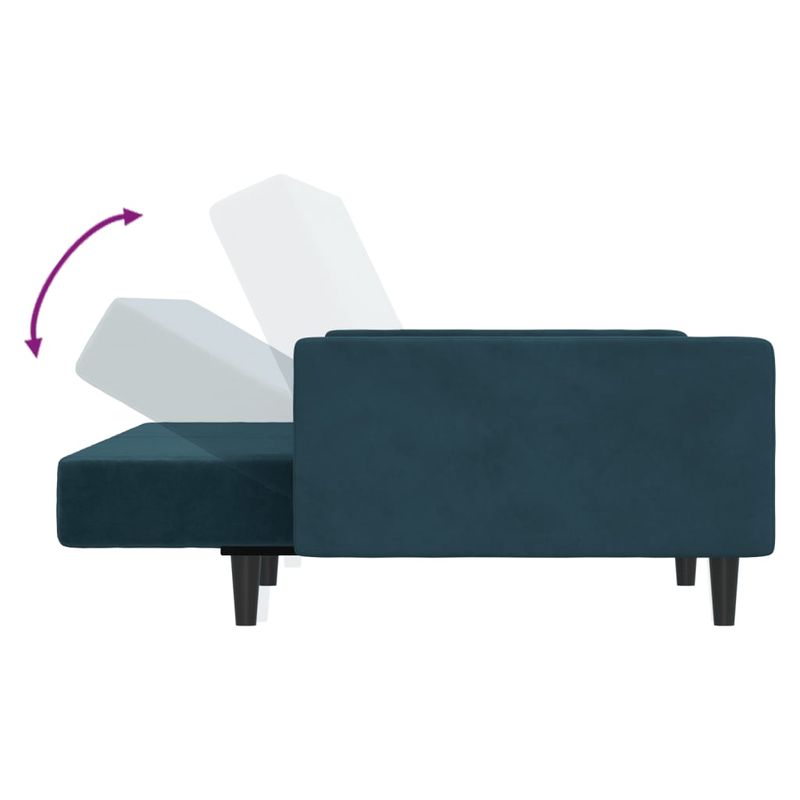 Casa si Gradina - Mobilier - Canapele si coltare - Canapele - Canapea extensibila cu 2 locuri, albastru, catifea - Infinity.ro