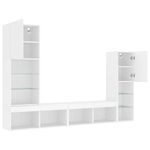 Casa si Gradina - Mobilier - Comode si corpuri - Comode - Unitati de perete TV cu LED-uri, 4 piese, alb, lemn prelucrat - Infinity.ro