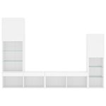 Casa si Gradina - Mobilier - Comode si corpuri - Comode - Unitati de perete TV cu LED-uri, 4 piese, alb, lemn prelucrat - Infinity.ro
