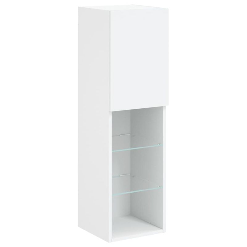 Casa si Gradina - Mobilier - Comode si corpuri - Comode - Unitati de perete TV cu LED-uri, 4 piese, alb, lemn prelucrat - Infinity.ro