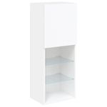 Casa si Gradina - Mobilier - Comode si corpuri - Comode - Unitati de perete TV cu LED-uri, 4 piese, alb, lemn prelucrat - Infinity.ro