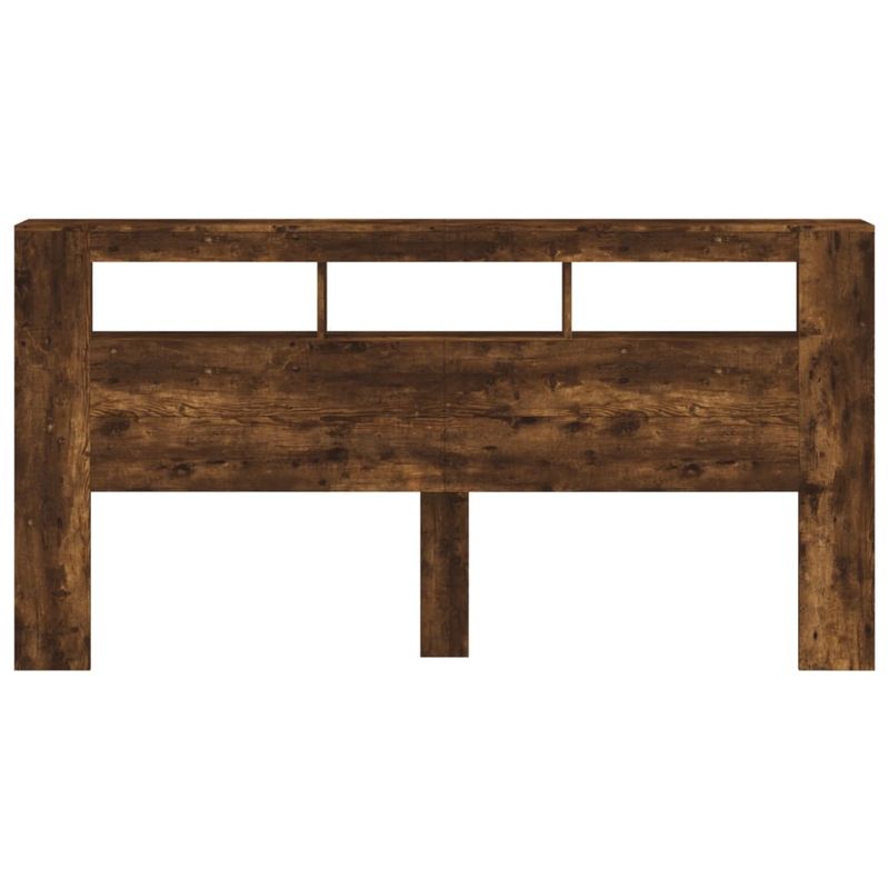 Casa si Gradina - Mobilier - Paturi si accesorii - Accesorii paturi - Tablie de pat cu LED, stejar fumuriu, 220x18,5x103,5 cm, lemn, mărime 200x103.5 cm - Infinity.ro
