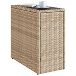 Casa si Gradina - Gradina si terasa - Mobilier exterior - Mese gradina - Masa laterala gradina, blat sticla, bej 58x27,5x55 cm poliratan - Infinity.ro