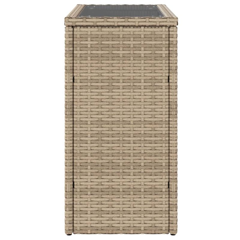 Casa si Gradina - Gradina si terasa - Mobilier exterior - Mese gradina - Masa laterala gradina, blat sticla, bej 58x27,5x55 cm poliratan - Infinity.ro