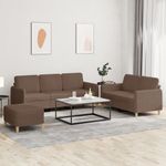 Casa si Gradina - Mobilier - Seturi de mobilier - Seturi living - Set de canapele cu perne, 3 piese, maro, textil - Infinity.ro