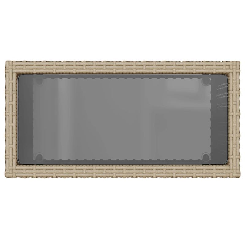 Casa si Gradina - Gradina si terasa - Mobilier exterior - Mese gradina - Masa laterala gradina, blat sticla, bej 58x27,5x55 cm poliratan - Infinity.ro