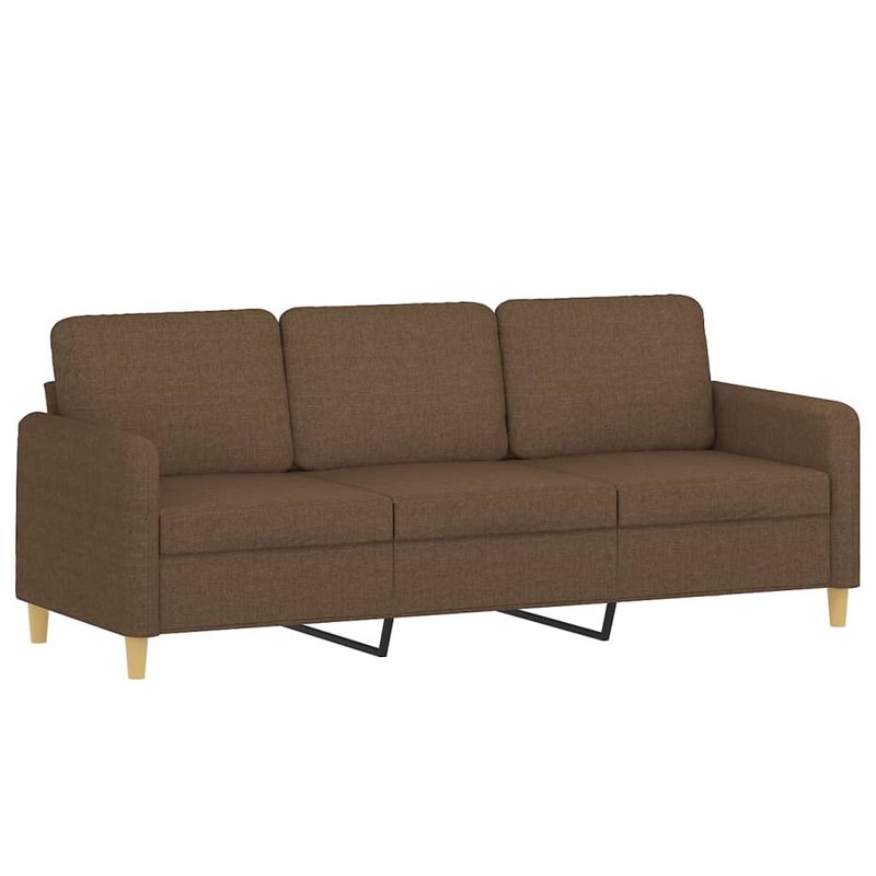 Casa si Gradina - Mobilier - Seturi de mobilier - Seturi living - Set de canapele cu perne, 3 piese, maro, textil - Infinity.ro