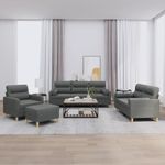 Casa si Gradina - Mobilier - Seturi de mobilier - Seturi living - Set de canapele cu perne, 4 piese, gri inchis, material textil - Infinity.ro