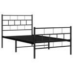 Casa si Gradina - Mobilier - Paturi si accesorii - Paturi - Cadru pat metalic cu tablii de cap/picioare, negru, 75x190 cm - Infinity.ro