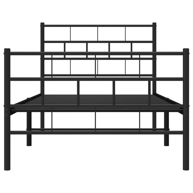 Casa si Gradina - Mobilier - Paturi si accesorii - Paturi - Cadru pat metalic cu tablii de cap/picioare, negru, 75x190 cm - Infinity.ro