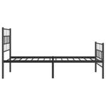 Casa si Gradina - Mobilier - Paturi si accesorii - Paturi - Cadru pat metalic cu tablii de cap/picioare, negru, 75x190 cm - Infinity.ro