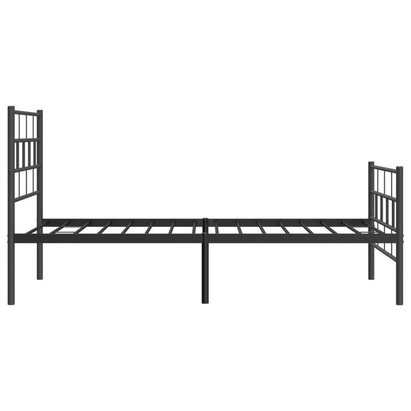 Casa si Gradina - Mobilier - Paturi si accesorii - Paturi - Cadru pat metalic cu tablii de cap/picioare, negru, 75x190 cm - Infinity.ro