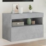 Casa si Gradina - Mobilier - Comode si corpuri - Comode - Comoda TV de perete cu lumini LED, gri beton, 60x30x40 cm - Infinity.ro