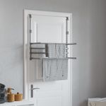 Market - Spalare si intretinere rufe - Uscatoare de rufe si accesorii - Suport de uscare pentru balcon 89x25x(60-95) cm aluminiu - Infinity.ro