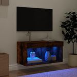 Casa si Gradina - Mobilier - Comode si corpuri - Comode - Comoda TV cu lumini LED, stejar fumuriu, 60x30x30 cm - Infinity.ro
