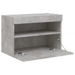 Casa si Gradina - Mobilier - Comode si corpuri - Comode - Comoda TV de perete cu lumini LED, gri beton, 60x30x40 cm - Infinity.ro