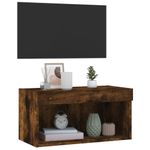 Casa si Gradina - Mobilier - Comode si corpuri - Comode - Comoda TV cu lumini LED, stejar fumuriu, 60x30x30 cm - Infinity.ro