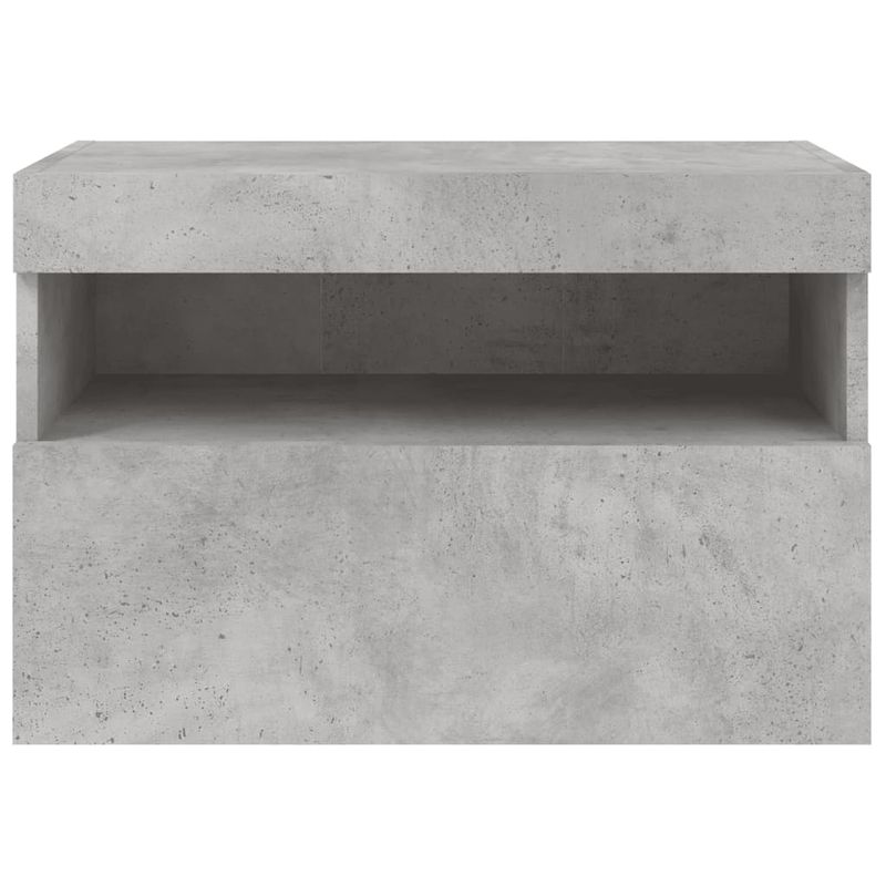 Casa si Gradina - Mobilier - Comode si corpuri - Comode - Comoda TV de perete cu lumini LED, gri beton, 60x30x40 cm - Infinity.ro