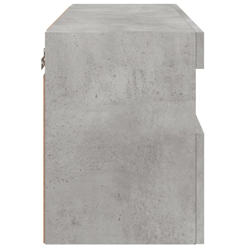 Casa si Gradina - Mobilier - Comode si corpuri - Comode - Comoda TV de perete cu lumini LED, gri beton, 60x30x40 cm - Infinity.ro