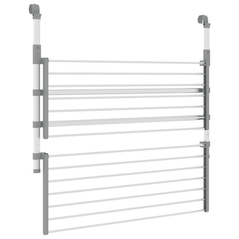 Market - Spalare si intretinere rufe - Uscatoare de rufe si accesorii - Suport de uscare pentru balcon 89x25x(60-95) cm aluminiu - Infinity.ro