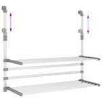 Market - Spalare si intretinere rufe - Uscatoare de rufe si accesorii - Suport de uscare pentru balcon 89x25x(60-95) cm aluminiu - Infinity.ro