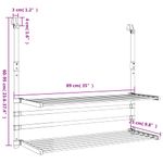 Market - Spalare si intretinere rufe - Uscatoare de rufe si accesorii - Suport de uscare pentru balcon 89x25x(60-95) cm aluminiu - Infinity.ro