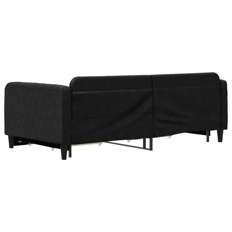 Casa si Gradina - Mobilier - Paturi si accesorii - Paturi - Pat de zi cu extensie si sertare, negru, 100x200 cm, textil - Infinity.ro