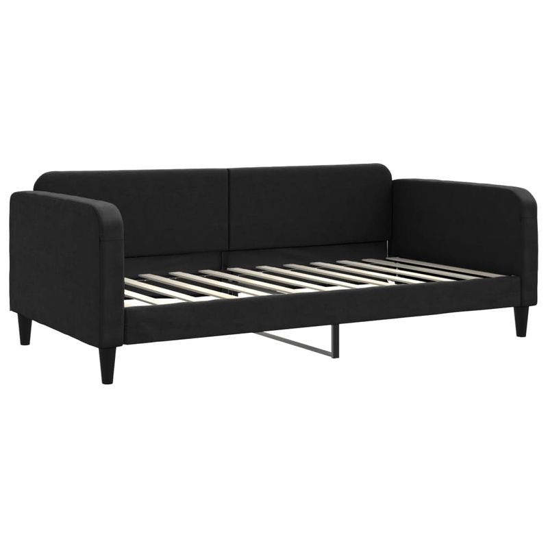 Casa si Gradina - Mobilier - Paturi si accesorii - Paturi - Pat de zi cu extensie si sertare, negru, 100x200 cm, textil - Infinity.ro