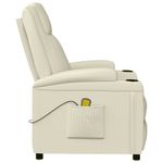 Ingrijire personala si Cosmetice - Sanatate si wellness - Articole wellness - Fotolii de masaj - Fotoliu de masaj, alb crem, piele ecologica - Infinity.ro